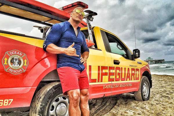 First Look At The Rock Filming Baywatch