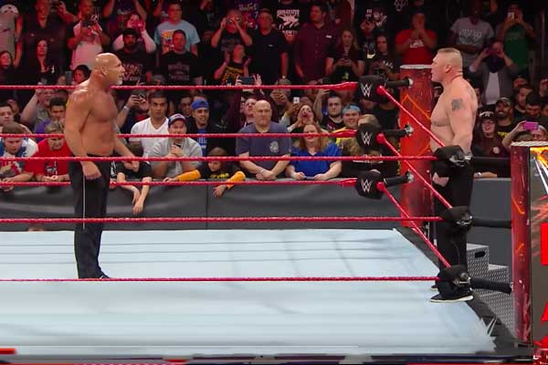 Video: Goldberg & Brock Lesnar Face Off On WWE RAW