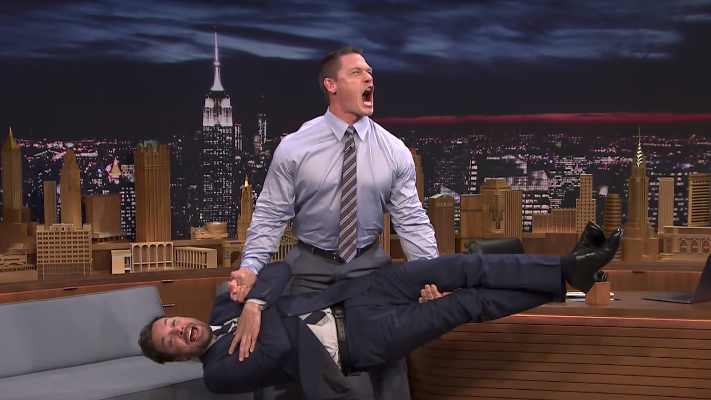 John Cena Deadlifts Jimmy Fallon, WWE’s Top 10 Money In The Bank Ladder Leaps (Videos)