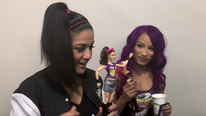 Female WWE Superstars React To Their Mattel Dolls, Sasha Banks On Channeling Trish Stratus (Videos)