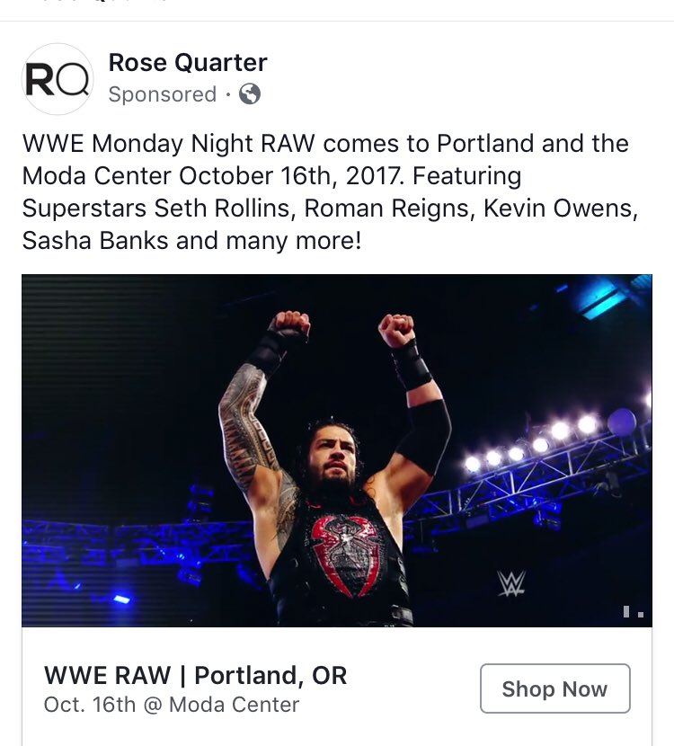 Kevin Owens advertised for Raw