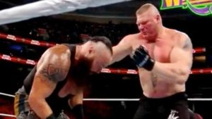 Braun Strowman Reacts To Stiff Punch From Brock Lesnar At The Royal Rumble