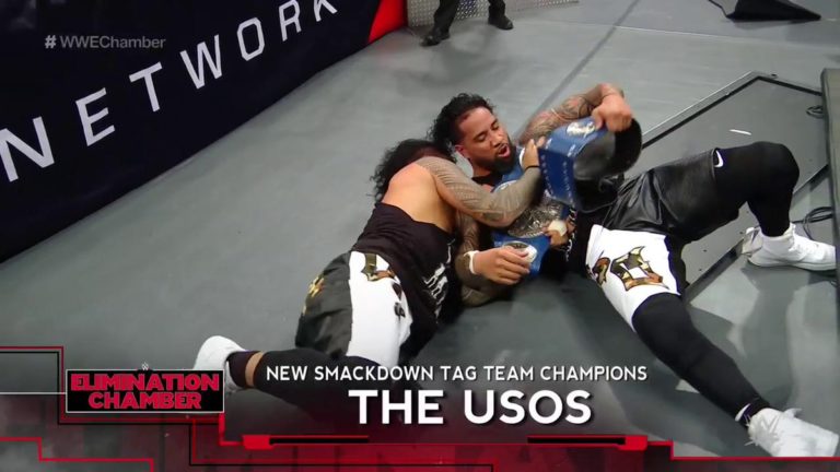 The Usos Win SmackDown Tag Team Titles At WWE Elimination Chamber