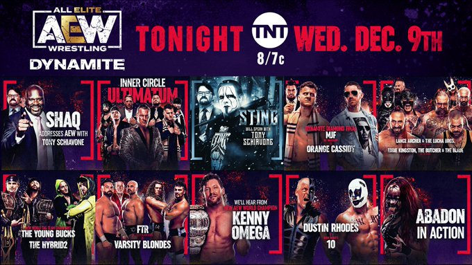 AEW Dynamite Preview (12/9): Shaq Debuts, Sting & Kenny Omega