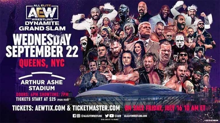 AEW Dynamite: Grand Slam Set For NYC’s Arthur Ashe Stadium (9/22)