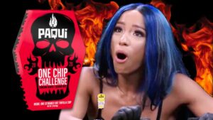 Sasha Banks Takes The Paqui One Chip Challenge (Video)