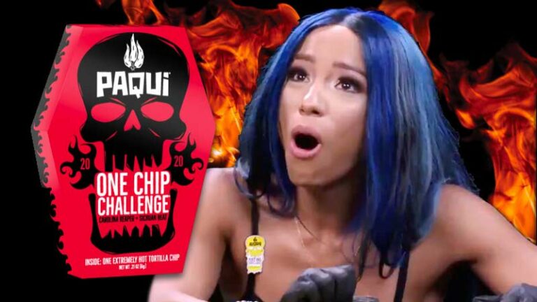 Sasha Banks Takes The Paqui One Chip Challenge (Video)