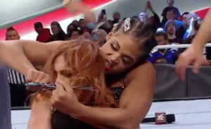 Bianca Belair Reacts to Cutting Becky Lynch’s Hair During WWE Raw