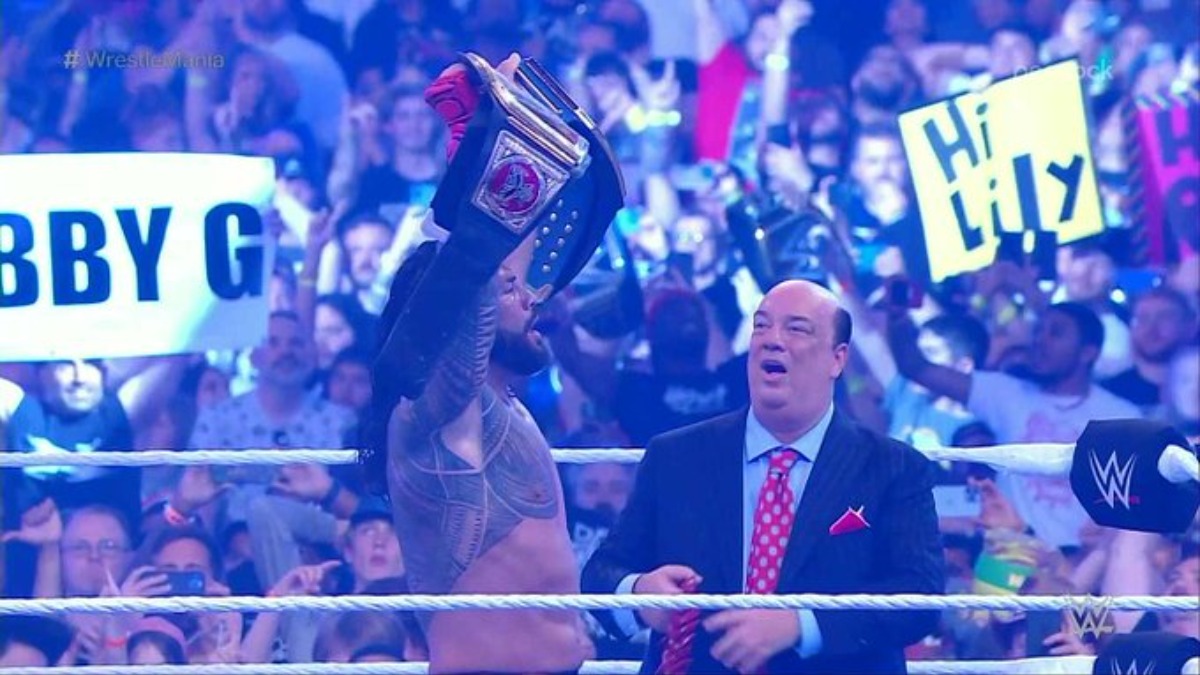 Roman Reigns Beats Brock Lesnar In Title Unification Match At WWE WrestleMania 38