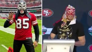 Watch: San Francisco 49ers Tight End George Kittle Wears AEW Stars’ Mask after Monday Night Football Win