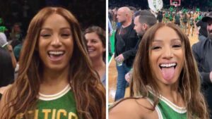 Watch: Sasha Banks Spotted at Boston Celtics NBA Game