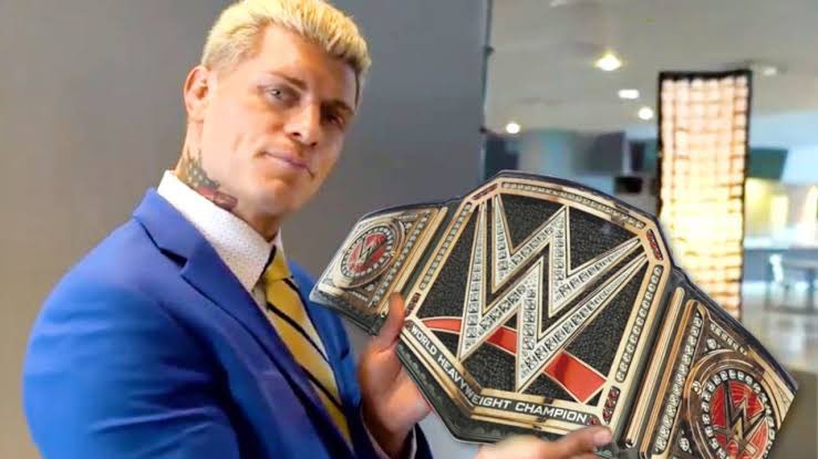 Cody Rhodes with the WWE Championship