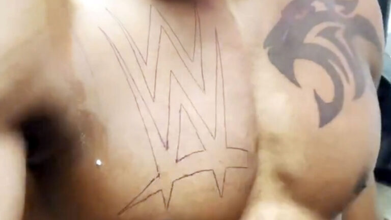 NXT Star Gets WWE Tattoo on His Chest (Video)