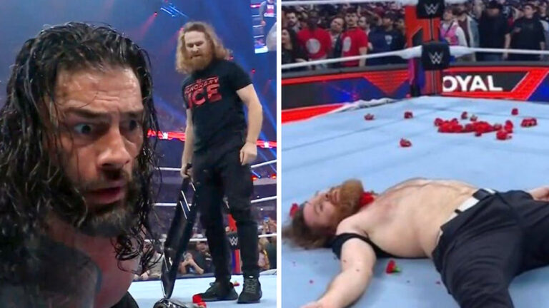 Sami Zayn Attacks Roman Reigns, Gets Laid Out by The Bloodline at the Royal Rumble