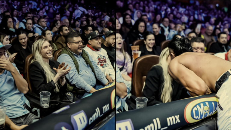 Charlotte Flair On Crutches at CMLL Event Supporting Andrade El Idolo