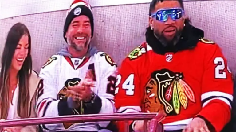 WWE’s CM Punk, Jey Uso & Jackie Redmond Attend NHL Chicago Blackhawks Game