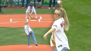 Liv Morgan Throws Out The First Pitch At Fenway Park