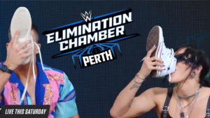 Watch: Grayson Waller & Rhea Ripley End WWE Elimination Chamber: Perth Press Conference with Shoey