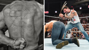 Drew McIntyre Shows Off Scars After Belting By CM Punk On 8/12 WWE RAW