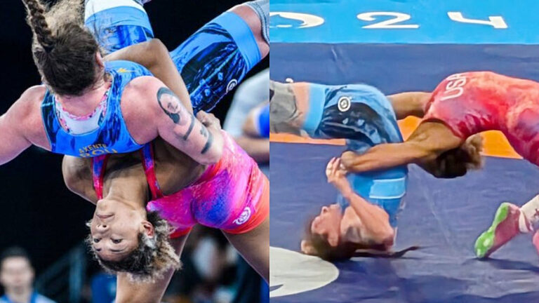 Team USA’s Kennedy Blades Hits Epic German Suplex At Paris Olympics