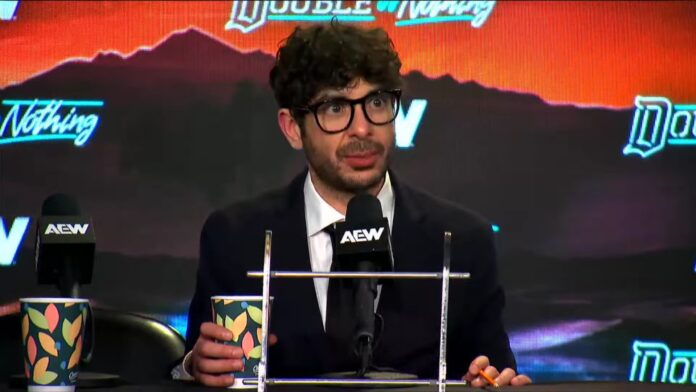 Tony Khan at Double or Nothing post show. Photo: AEW
