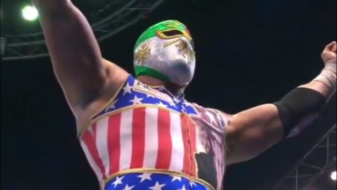 MJF put on Mistico's mask after their match. Photo: AEW