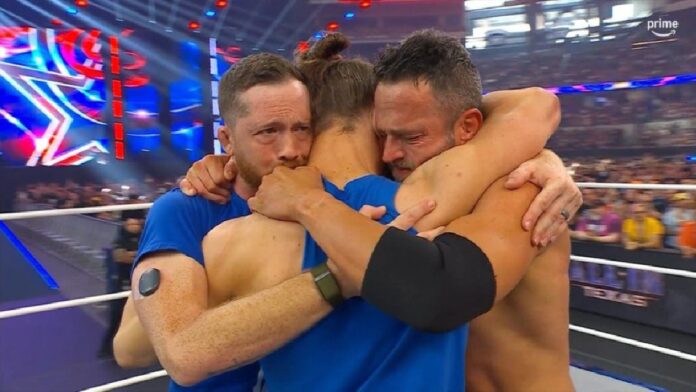 Adam Cole cut an emotional promo at All In. Photo: AEW