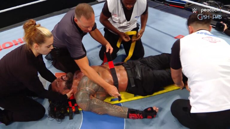 Roman Reigns Written Off WWE TV With Stretcher Angle At Clash In Paris