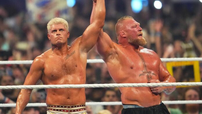 Cody Rhodes and Brock Lesnar. Photo: WWE.com