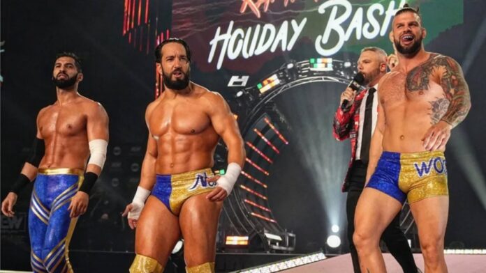 Tony Nese with Ariya Daivari and Josh Woods