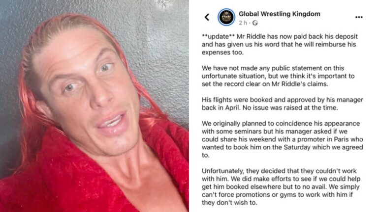 Matt Riddle Pays Back Deposit After UK Promotion No-Show Dispute