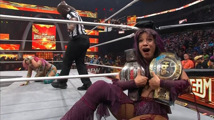 Mercedes Mone won her 11th title at WrestleDream. Photo: AEW