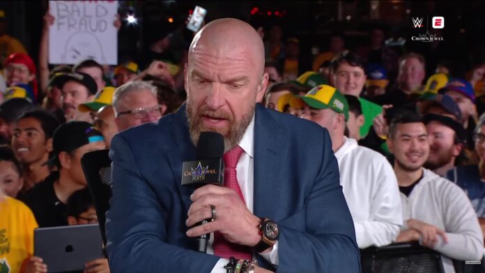 Triple H at Crown Jewel post show. Photo: WWE