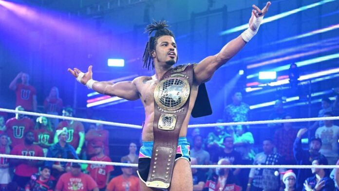 Wes Lee with the North American Championship. Photo: WWE.com