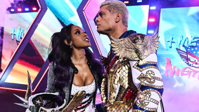 Cody Rhodes with his wife Brandi. Photo: WWE.com