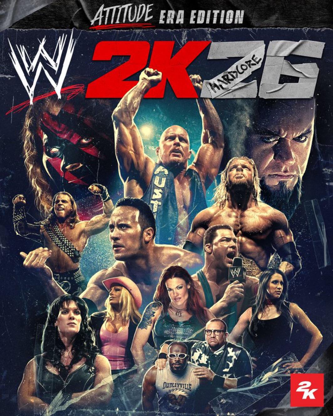 WWE 2K26 Attitude Era Edition cover featuring Stone Cold and The Rock