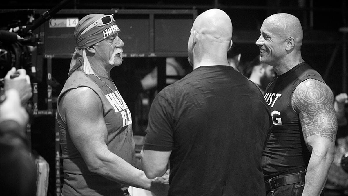 Hulk Hogan, The Rock and Steve Austin. Photo: WWE.com