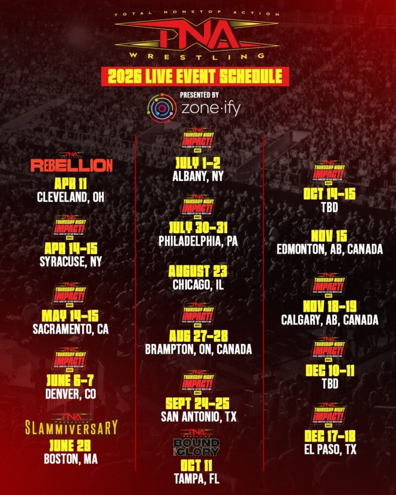 TNA 2026 Schedule