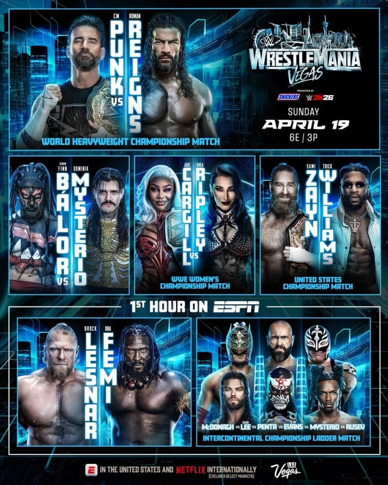 WrestleMania 42 Sunday Card