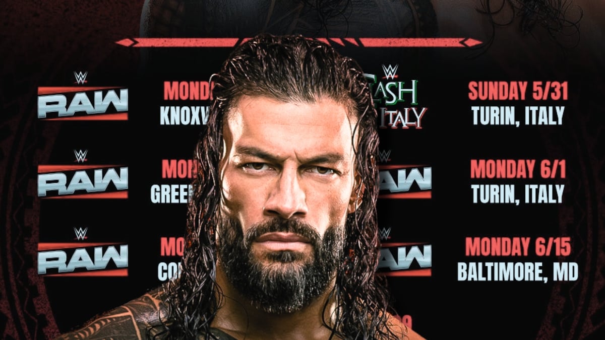 WWE Expands Roman Reigns Schedule, Adds June Raw Dates