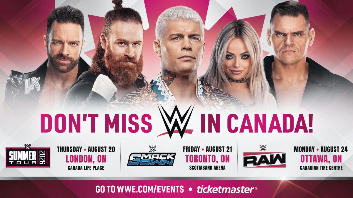 WWE Canada Live Events Scheduled for August 20-24
