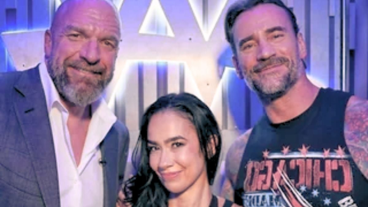 AJ Lee CM Punk and Triple H
