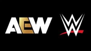 WWE AEW Logos front and center