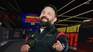 Santino with TNA Impact Arena Backdrop