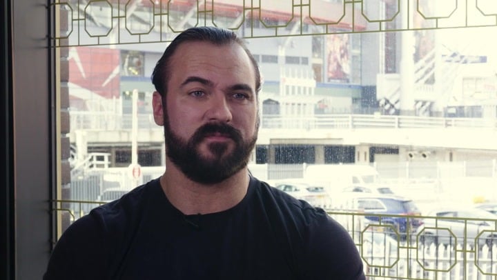 Drew McIntyre speaking with the media