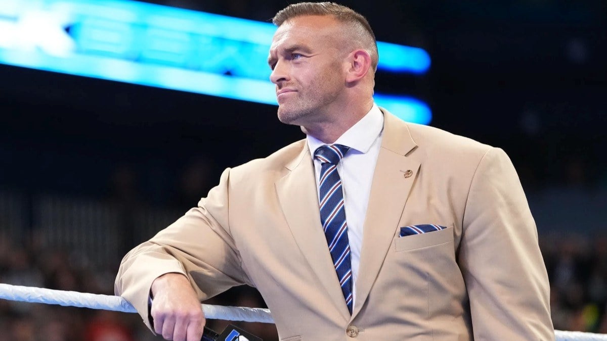 WWE SmackDown General Manager Nick Aldis in the ring