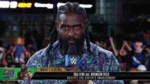 Oba Femi at Money In The Bank post show. Photo: WWE.com