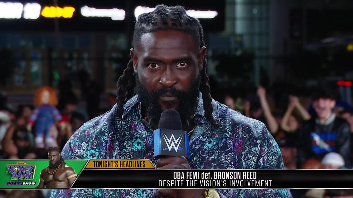Oba Femi at Money In The Bank post show. Photo: WWE.com