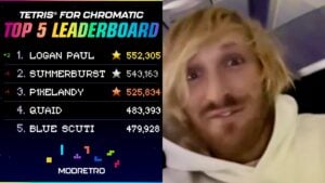 Logan Paul Sets Chromatic Tetris World Record With 552,305 Score